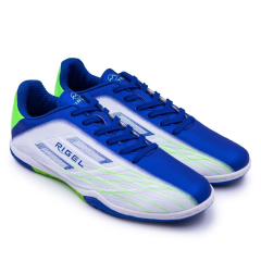 Бутсы ф/б VIRTEY INDOOR 23885, иск.кожа, цв. белый/синий/зеленый, р.34