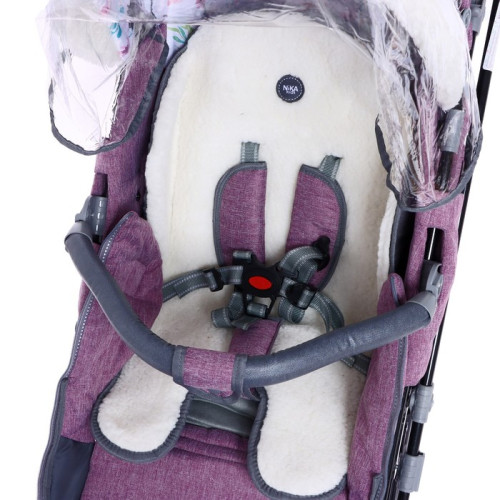 Санки-коляска NIKA-KIDS НД7-8 с единорогом, цвет вересковый (7082445)