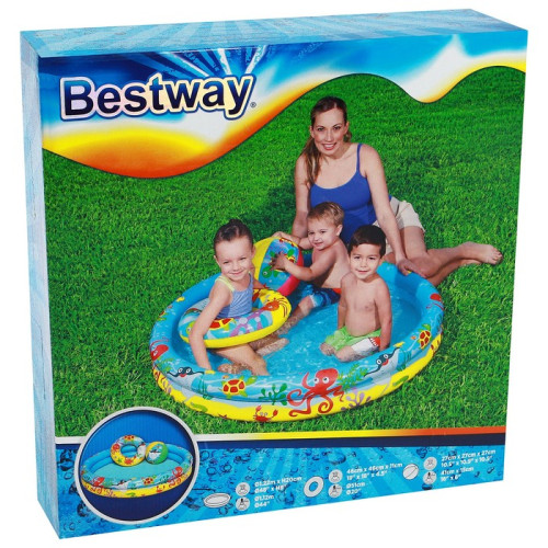 Бассейн BEST WAY 51124 надувной, 122х20см (бассейн, мяч, круг)