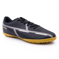 Бутсы ф/б VIRTEY TURF 23876, иск.кожа, цв.черный/золотой, р.39