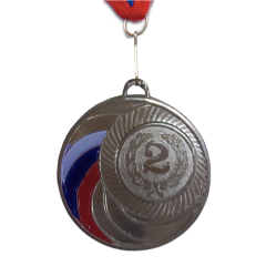 Медаль 1503-2, d - 50мм (цвет "серебро", номер в лавровом венке)