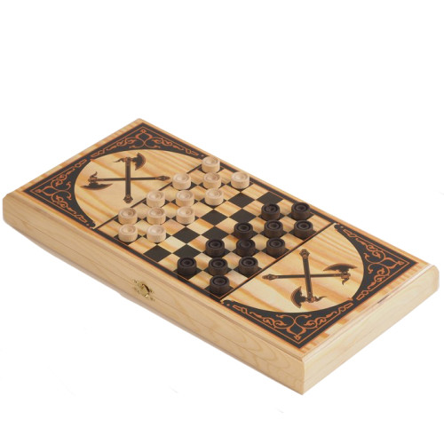 Игра настольная 2 в 1 Казаки (шашки, нарды) 40х40 см (44159759)