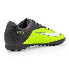 Бутсы ф/б VIRTEY TURF 21091 CORIA, иск.кожа, цв.черный/зеленый, р.40