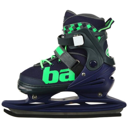Коньки раздвижные BLACK AQUA AS-408 р.39-42 (синий/зеленый)