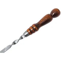 Шампур для люля с деревянной ручкой 20х40
