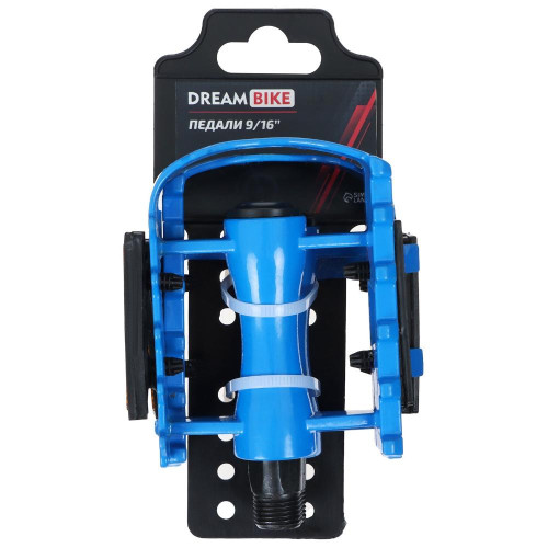 Педали DREAM BIKE 9/16, c подшипником, сталь/пластик, синие (9417551)