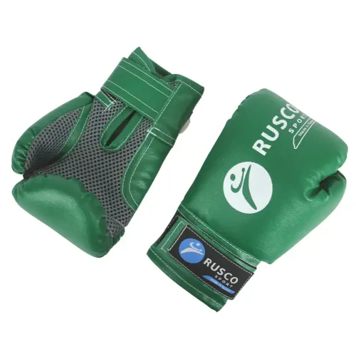Перчатки боксерские RUSCOsport детские, кож.зам., 4 OZ, зеленые