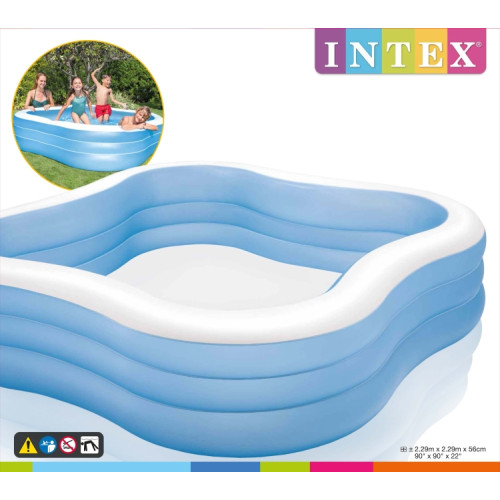 Бассейн INTEX 57495  надувной Семейный, 229х229х56см, 1350л