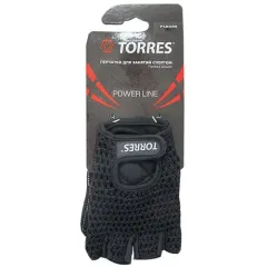 Перчатки для фитнеса TORRES PL6045, нат. замша, цв. черный,  р.S