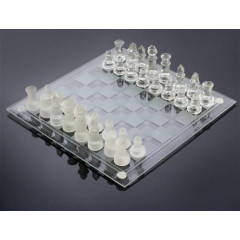 Игра настольная ШАХМАТЫ стеклянные 24х24см (522818)