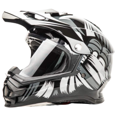 Шлем мото мотард HIZER B6196-1 (L) black (11481)