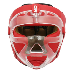 Шлем боксерский с пластиковым забралом BOYBO Flexy BP2006 красный р.M