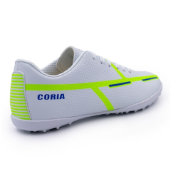 Бутсы ф/б VIRTEY TURF 23876, иск.кожа, цв.белый/желтый/синий, р.43