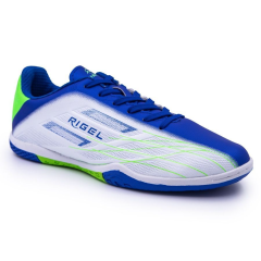 Бутсы ф/б VIRTEY INDOOR 23885, иск.кожа, цв. белый/синий/зеленый, р.37