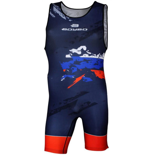 Трико борцовское BOYBO FLAG BT15 одностороннее, цв черный, р. S