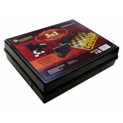 Игра настольная 3 в 1 (шашки, шахматы, домино ) 03-39
