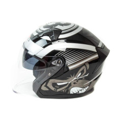 Шлем мото открытый HIZER J228 (L) black/gray
