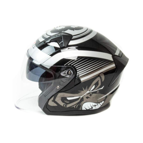 Шлем мото открытый HIZER J228 (L) black/gray