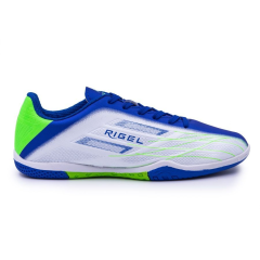 Бутсы ф/б VIRTEY INDOOR 23885, иск.кожа, цв. белый/синий/зеленый, р.36