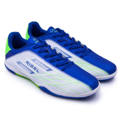 Бутсы ф/б VIRTEY INDOOR 23885, иск.кожа, цв. белый/синий/зеленый, р.40