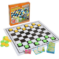 Игра настольная 3 в 1 (шашки, нарды, крокодильчик) (3809540)