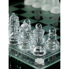 Игра настольная ШАХМАТЫ стеклянные 24х24см (522818)