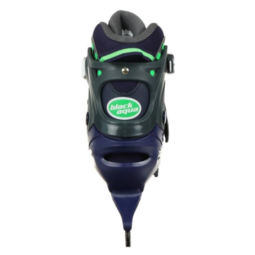 Коньки раздвижные BLACK AQUA AS-408 р.31-34 (синий/зеленый)