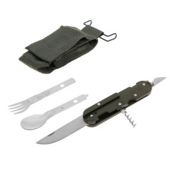 Набор турист. SIMA 5в1 в чехле: штопор, открывалка, нож, ложка, вилка (665740)