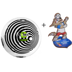 Мяч ф/б NOVUS TARGET, PVC, бел/чёрн, р.5 + ПОДАРОК Фигурка Забивака, дерево, 14,5х23,9 см.
