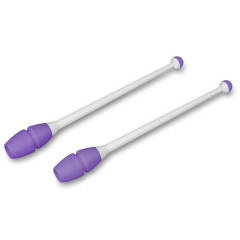Булавы для худож. гимнастики INDIGO IN019-WV, 45 см, 2шт, цв. белый/фиолетовый (47567-74211)