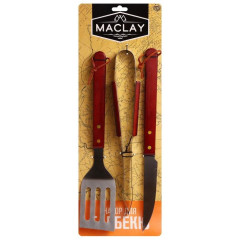Набор для барбекю MACLAY лопатка, щипцы, нож (134215)
