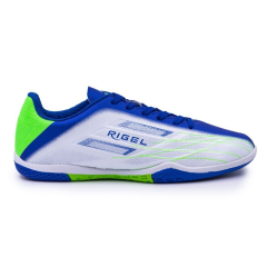 Бутсы ф/б VIRTEY INDOOR 23885, иск.кожа, цв. белый/синий/зеленый, р.37