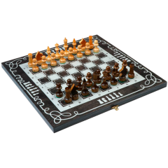 Игра настольная 2 в 1  (шахматы, шашки, доска 40х40 см) (7829491)