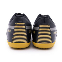 Бутсы ф/б VIRTEY TURF 23876, иск.кожа, цв.черный/золотой, р.42