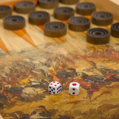 Игра настольная 3 в 1 БОРОДИНО 50х50см (шахматы деревянные, шахматы формовые, шашки, нарды)