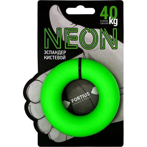 Эспандер кистевой FORTIUS Neon 40 кг, зеленый