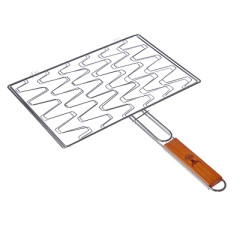 Решетка-гриль GRILLBOOM для мяса, углеродистая сталь, хромированная 46х34х22см