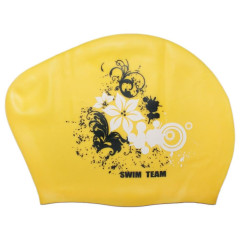 Шапочка для плавания SPRINTER SWIM TEAM KW-F (для длинных волос) цветы, желтый