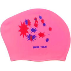 Шапочка для плавания SPRINTER SWIM TEAM KW-S (для длинных волос) звёзды, розовый