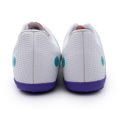 Бутсы ф/б VIRTEY TURF 23013, иск.кожа, цв. белый/фиолетовый/зеленый, р.34