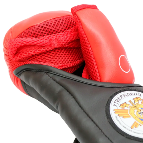 Перчатки для рукопашного боя RUSCOsport PRO, к/з, красные. Oz 10