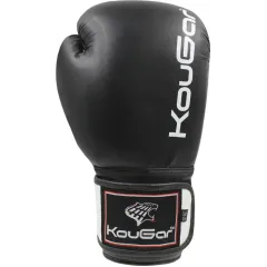 Перчатки боксерские KOUGAR KO400 кож. зам, черные, р-р, 12OZ