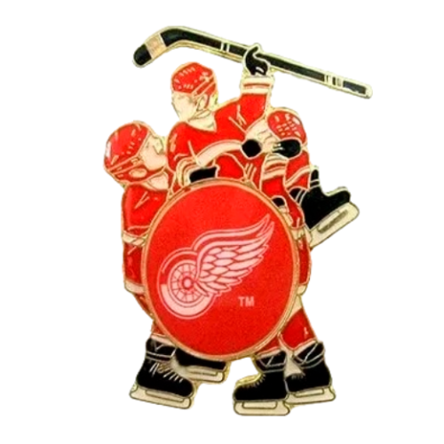 Значок (три игрока Detroit Red Wings) металлический
