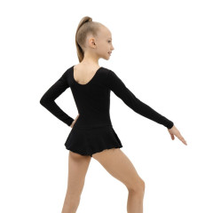 Купальник гимнаст SIMA х/б с юбкой, длинный рукав, цвет черный (р. 38) (2620696)