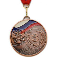 Медаль 1502-3, d - 65мм (цвет бронза, номер в лавровом венке)