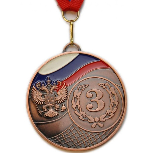 Медаль 1502-3, d - 65мм (цвет бронза, номер в лавровом венке)