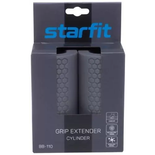 Расширитель хвата комплект STARFIT Pro BB-110, d-25 мм, цилиндрические, серый, 2 шт (46338-72583)