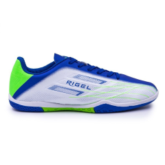 Бутсы ф/б VIRTEY INDOOR 23885, иск.кожа, цв. белый/синий/зеленый, р.40