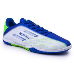 Бутсы ф/б VIRTEY INDOOR 23885, иск.кожа, цв. белый/синий/зеленый, р.36