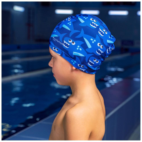 Шапочка для плавания ONLYTOP Swim Акулы, тканевая, обхват 46-52см (2388943)